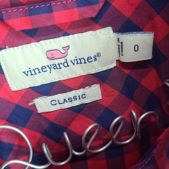 Vineyard Women's Classic Plaid Long Sleep Casual Button‎ Down Shirt Size 0 - Picture 4 of 4
